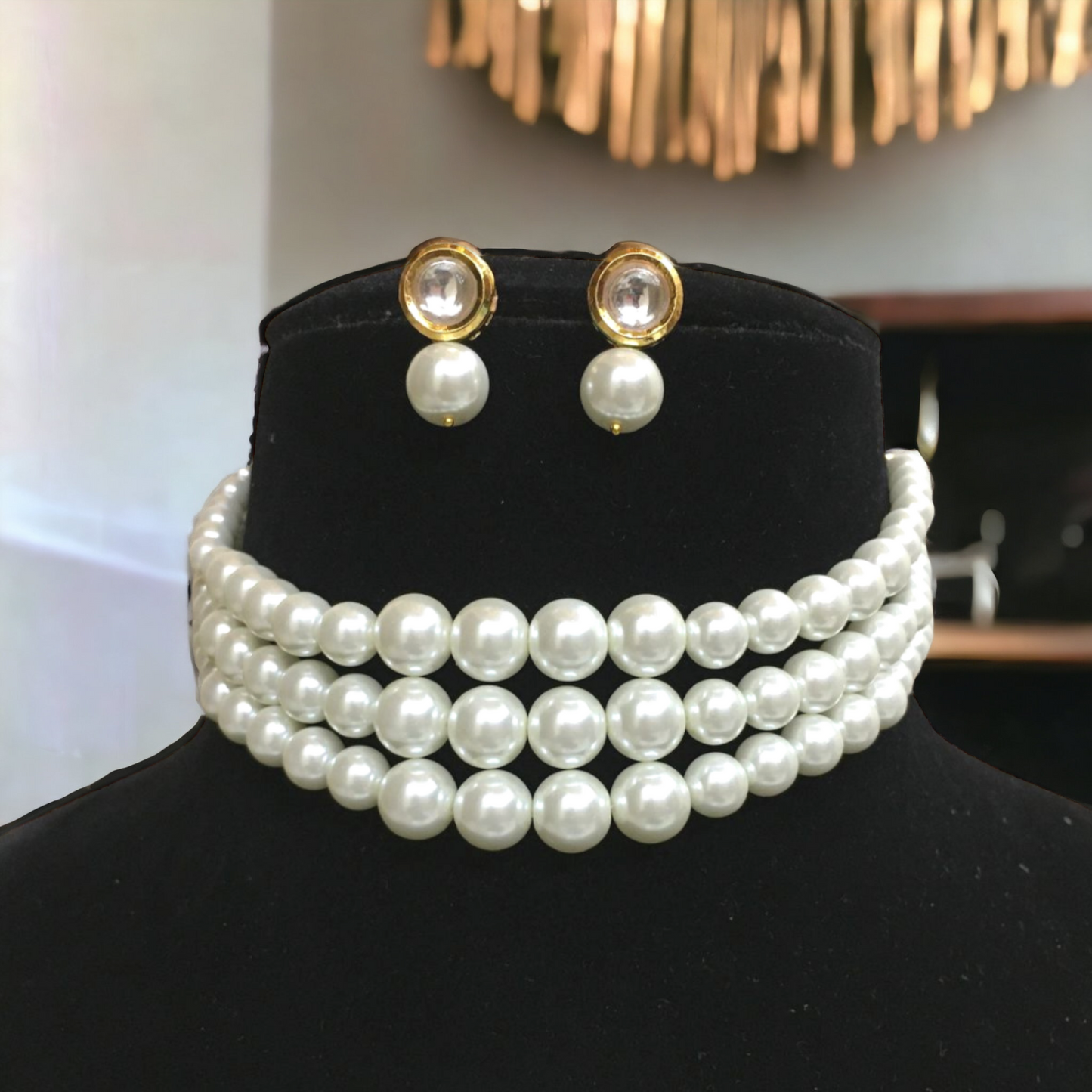 Maisha Three-Layer Pearl Choker