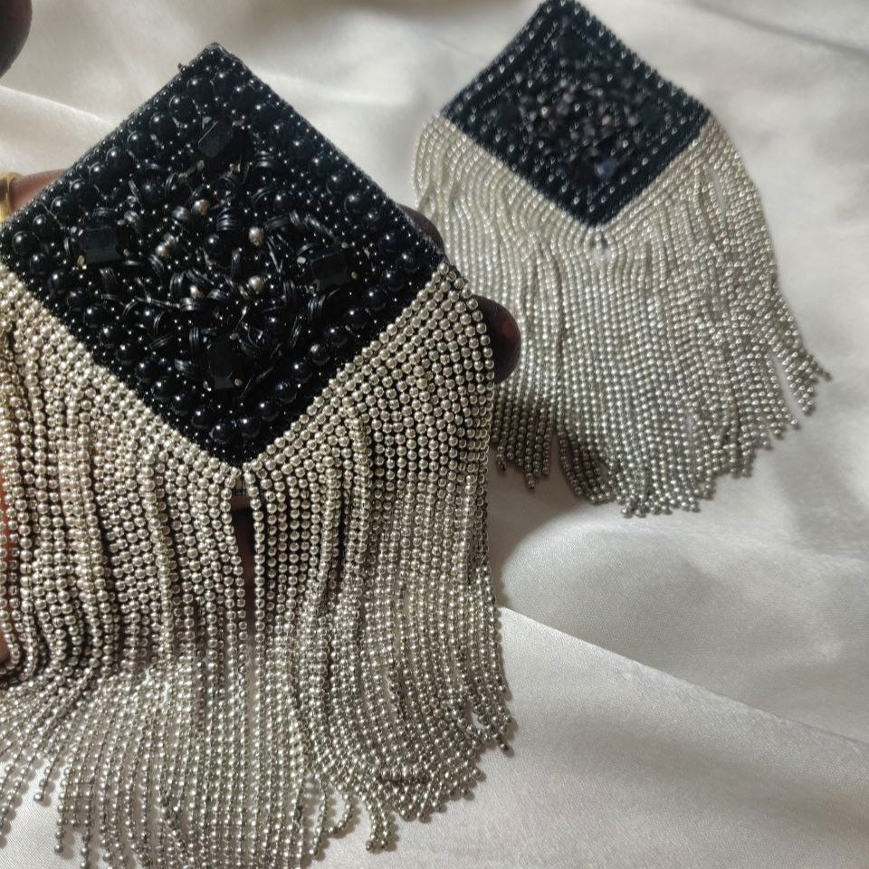 Long Black Tassel Earrings