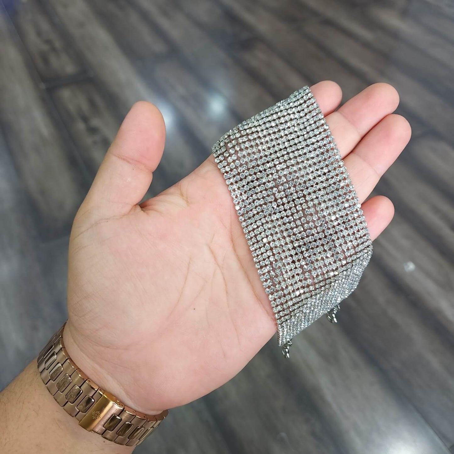 anklet cum bracelet in silver tone