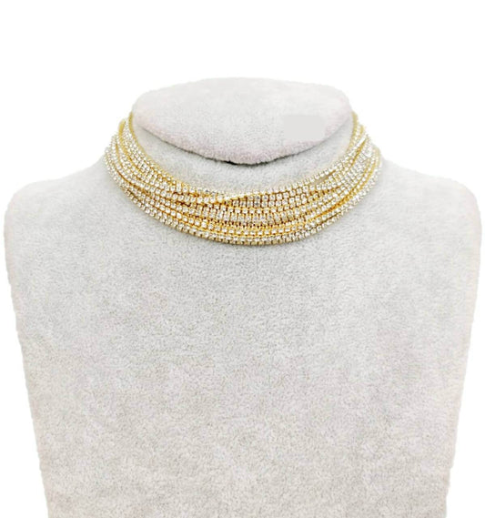 Alex choker golden tone with With zirconia stone