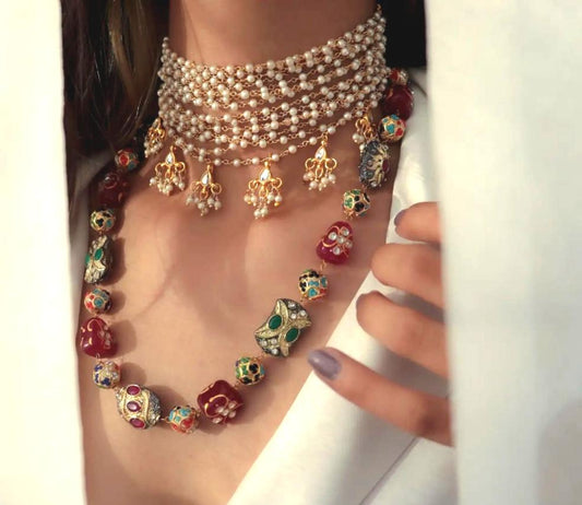 Kiya Layered Choker With Beaded Necklace