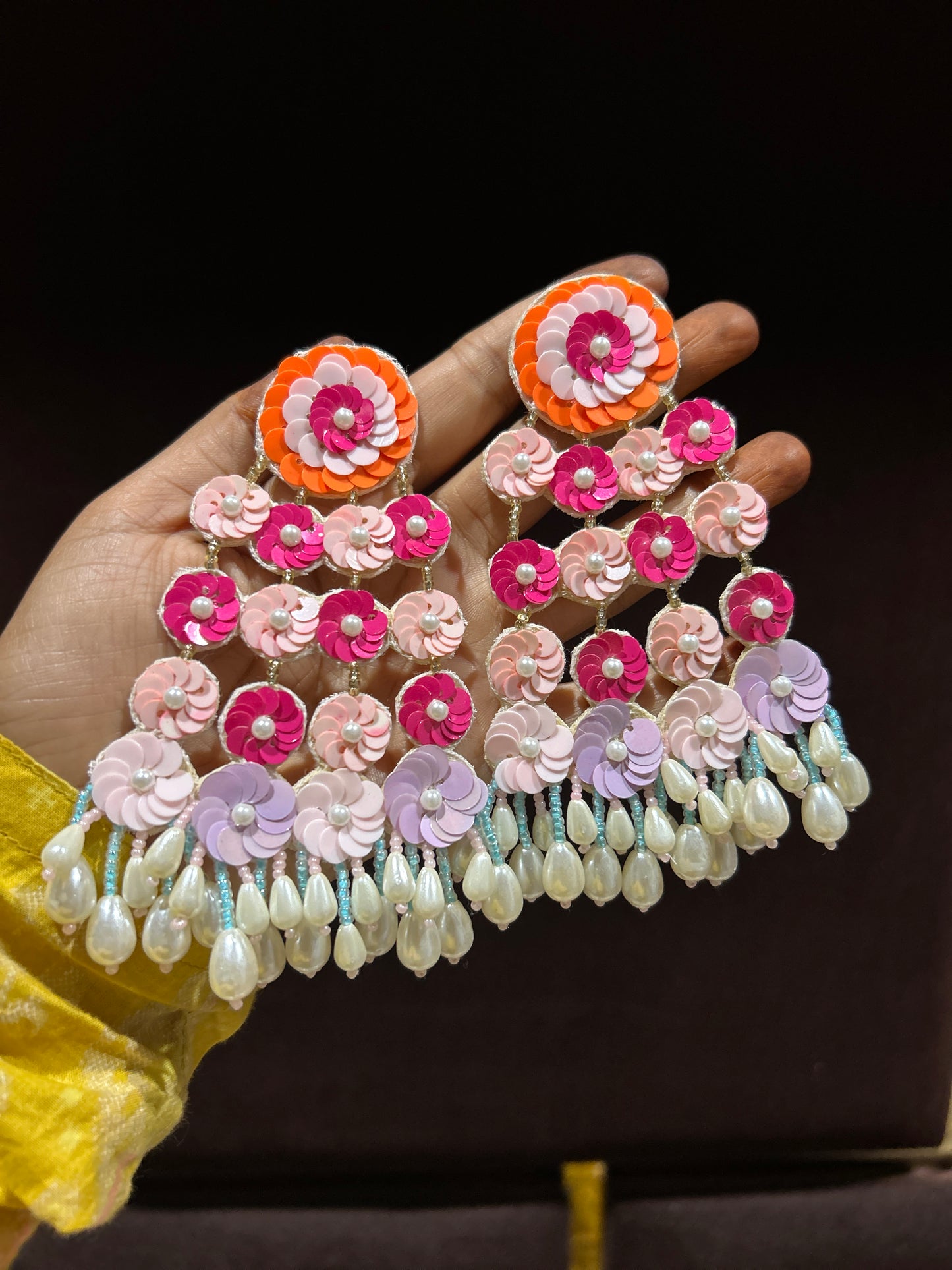 Designer Jhoomer Style Sequence Earrings