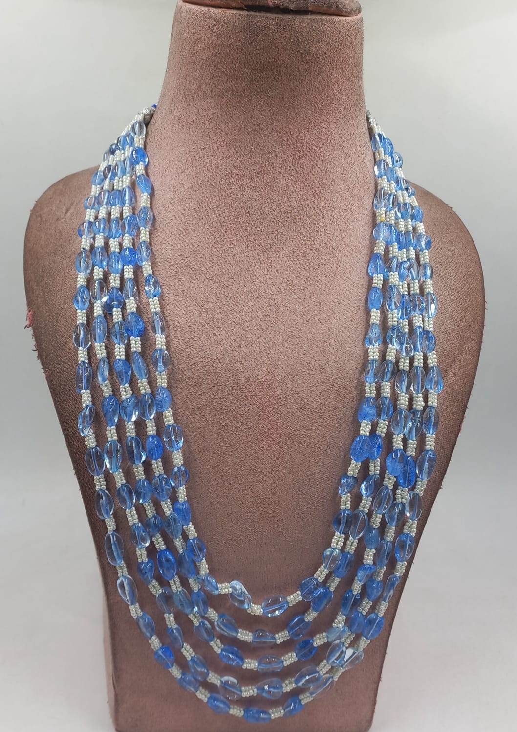 Semi-precious stone mala in blue color