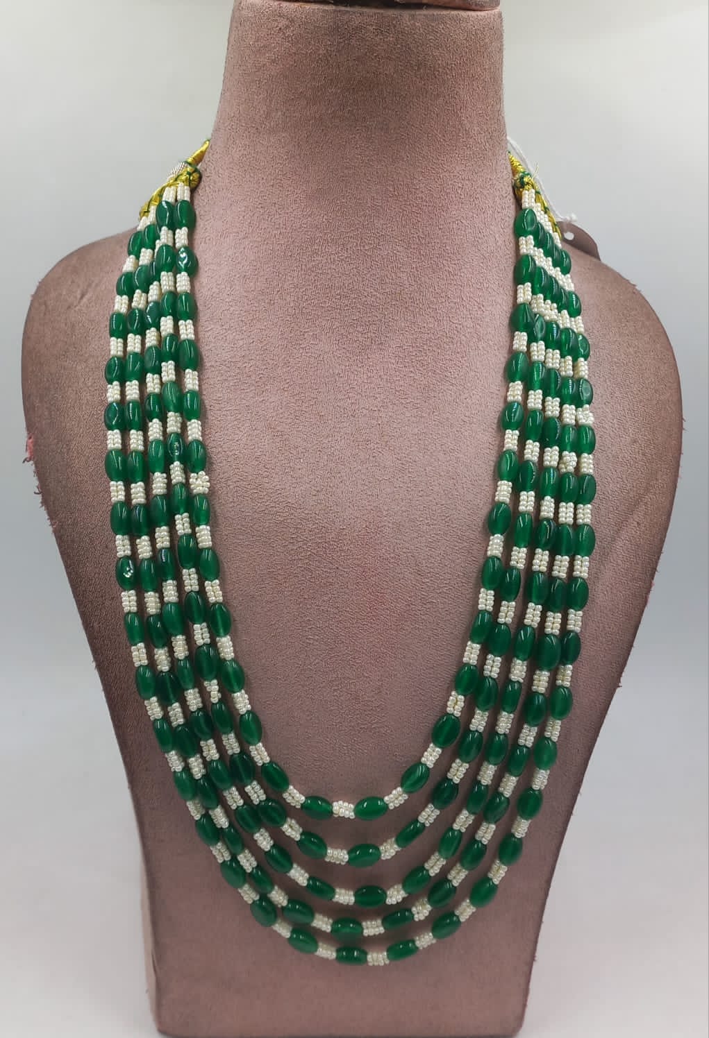 Semi-precious stone mala in green color