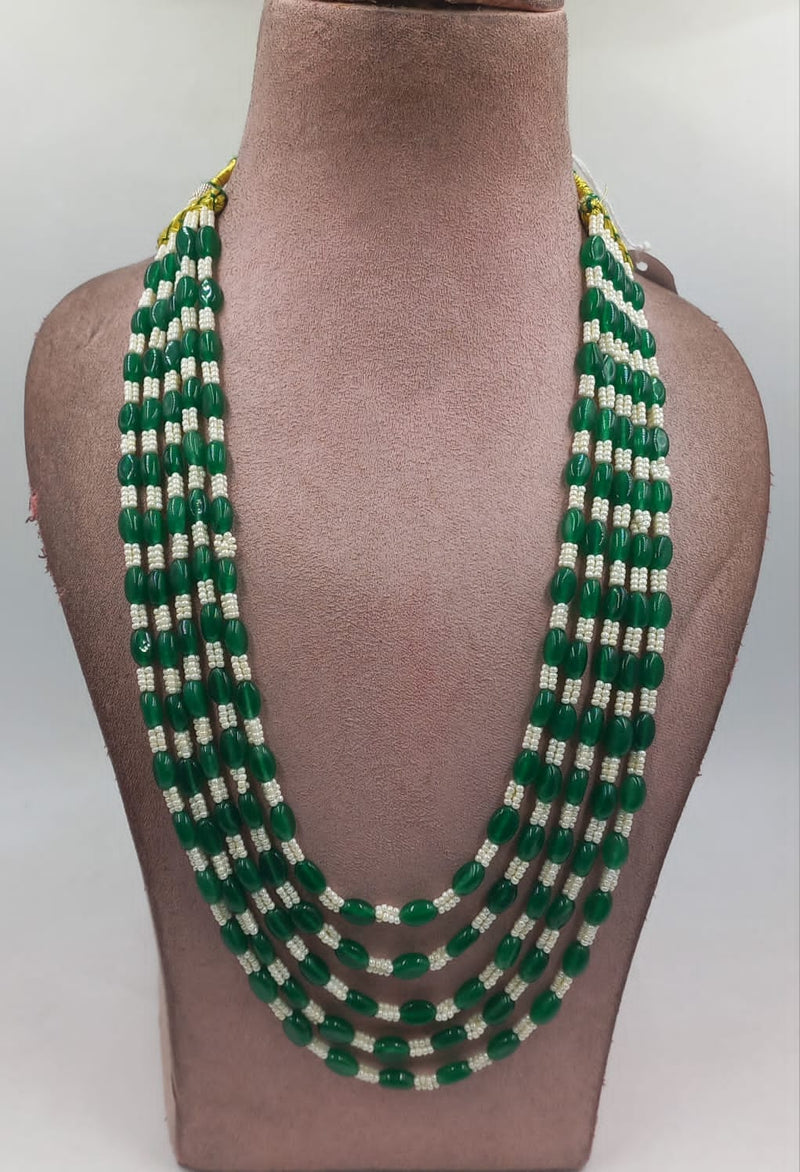 Semi-precious stone mala in green color