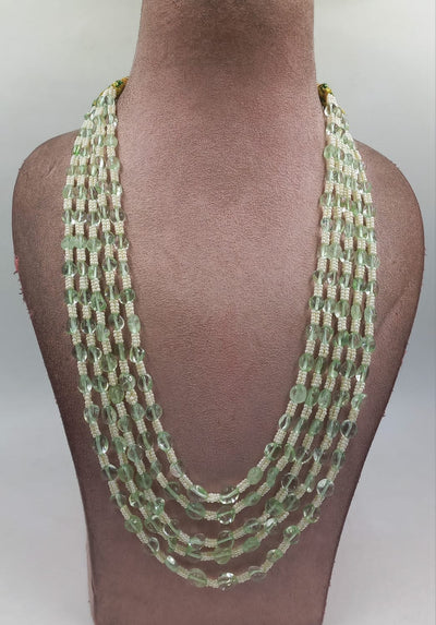Semi-precious stone mala in parrot color