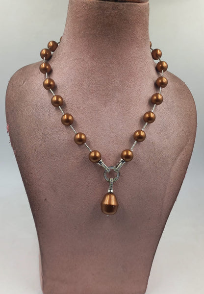 Aadi Metallic Pearl Necklace