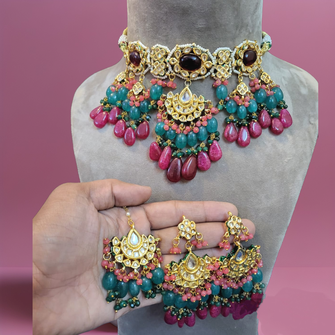 Saanvi Semi-Precious Kundan Necklace