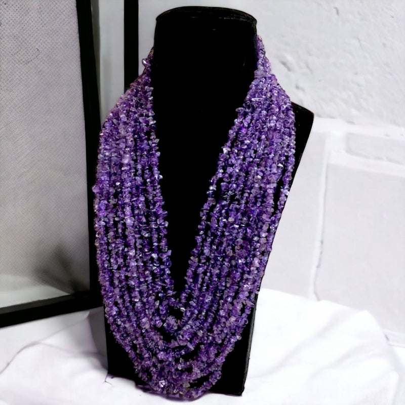 Amethyst 10-Layer Necklace