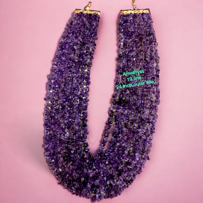 Amethyst 10-Layer Necklace