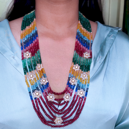 Prasoona Nine Layer Multi-Colored Onex Mala