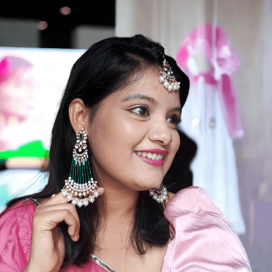 Johar Jhumar Teeka Earrings Combo