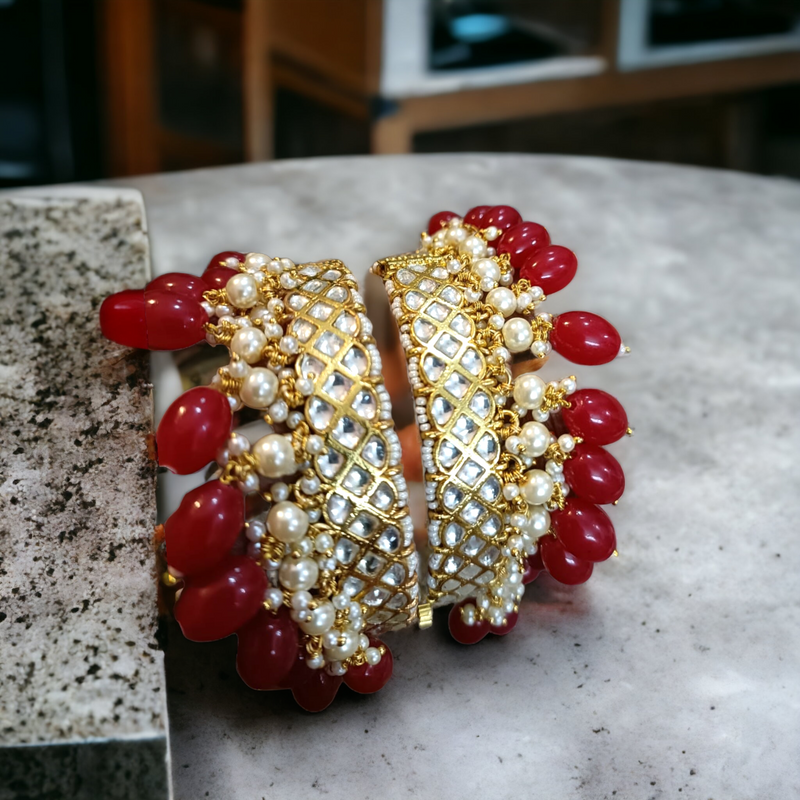 Chelna Polki Drop Bangles