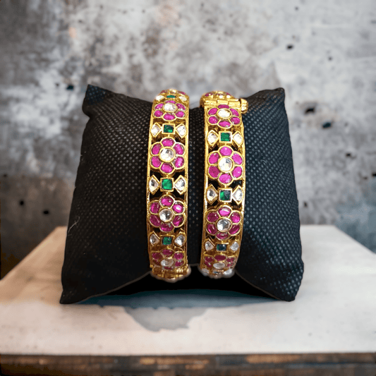 Chandna Ruby Polki Bangles