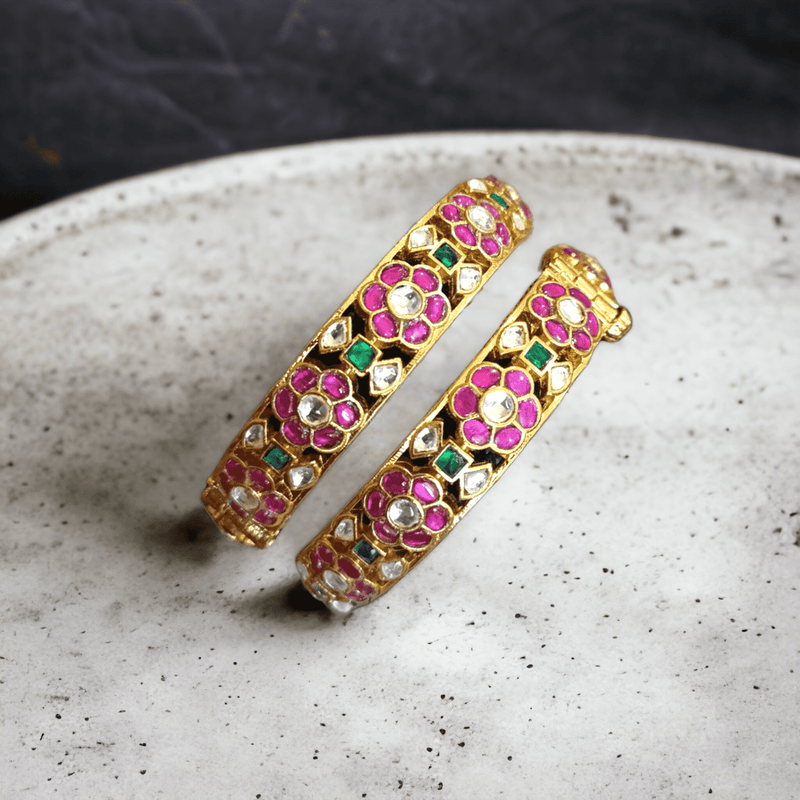 Chandna Ruby Polki Bangles