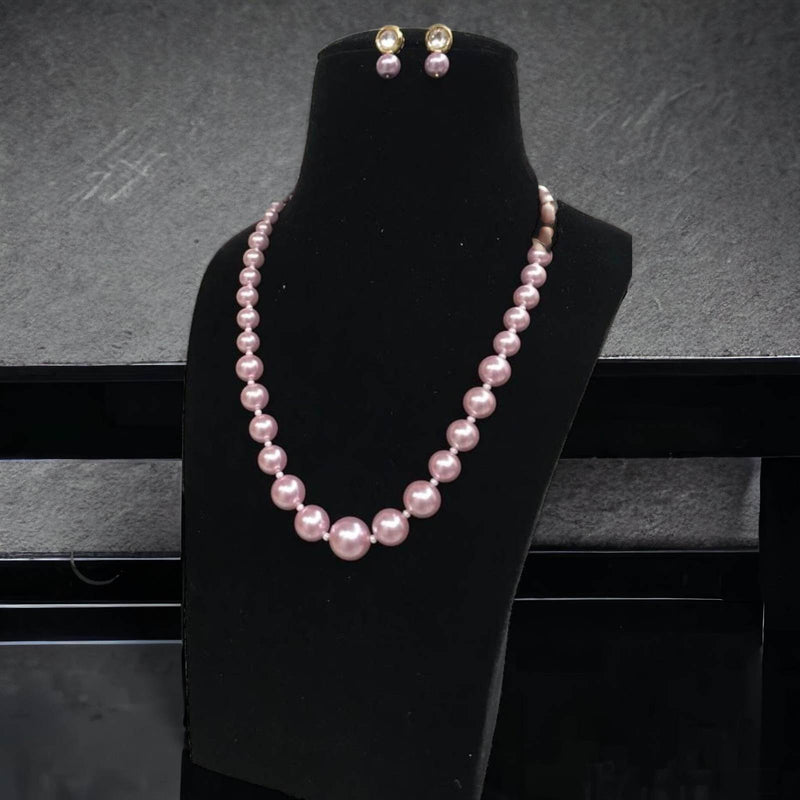 Aisha pearl necklace in rose pink color