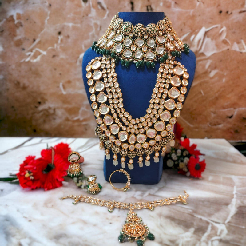 Siyasundari wedding necklace set with earring and matha patti