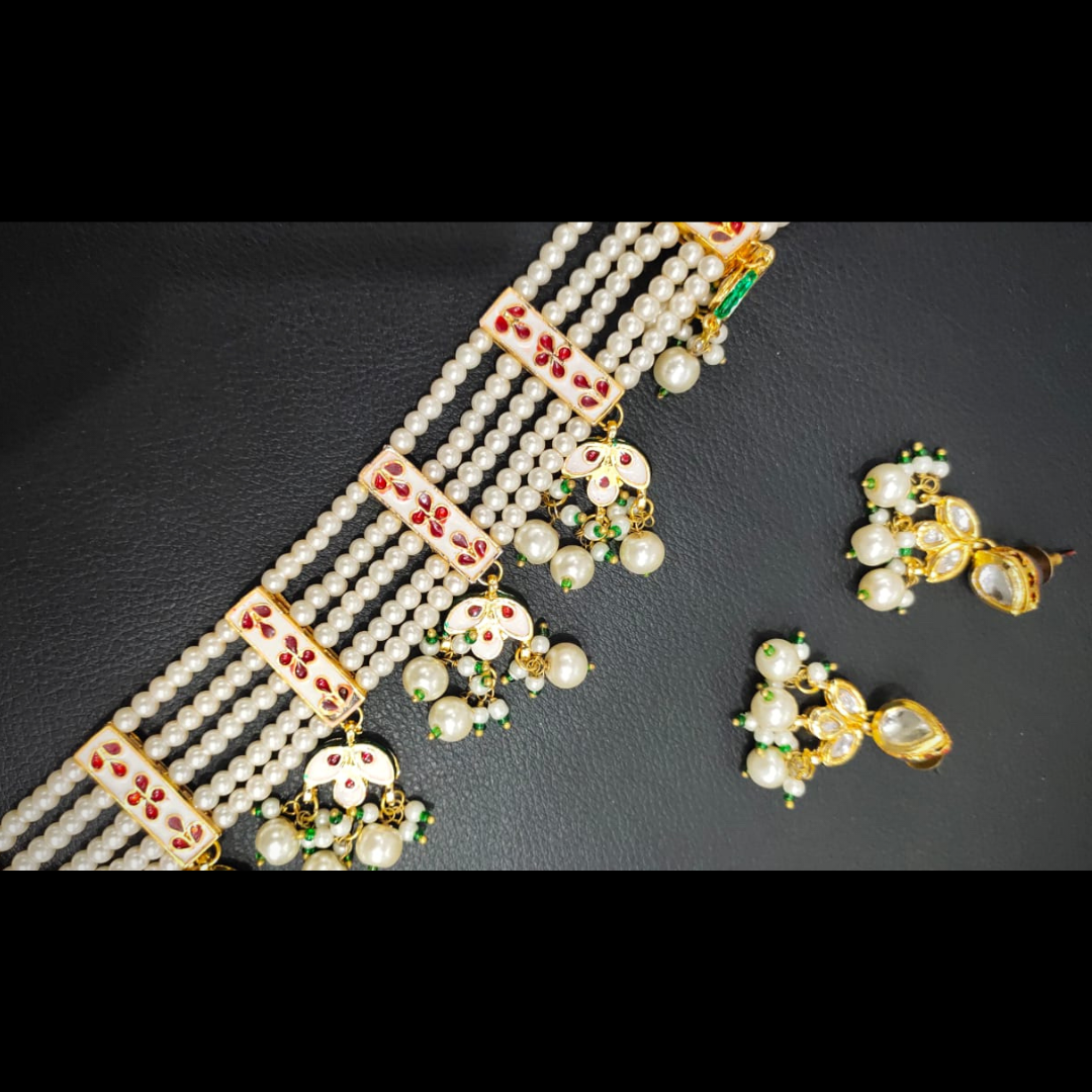 Maria Kundan and Pearl Choker Necklace