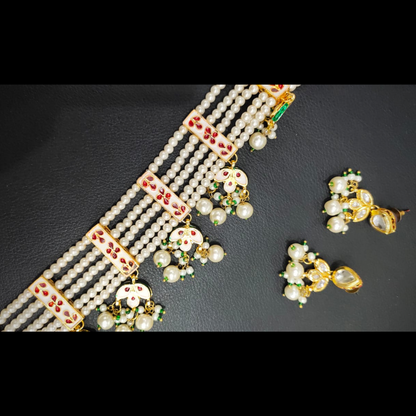 Maria Kundan and Pearl Choker Necklace