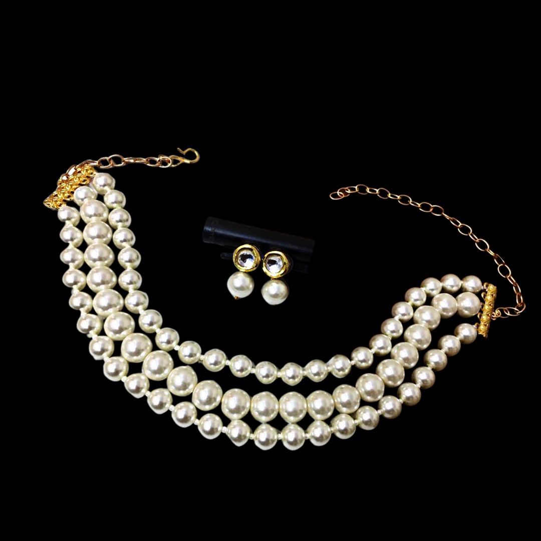 Shell Pearl Chokar Necklace