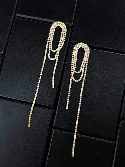 Loop Zirconia Tassel Earrings