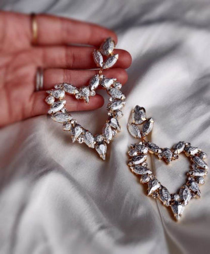 Heart-Shaped Silver Danglers