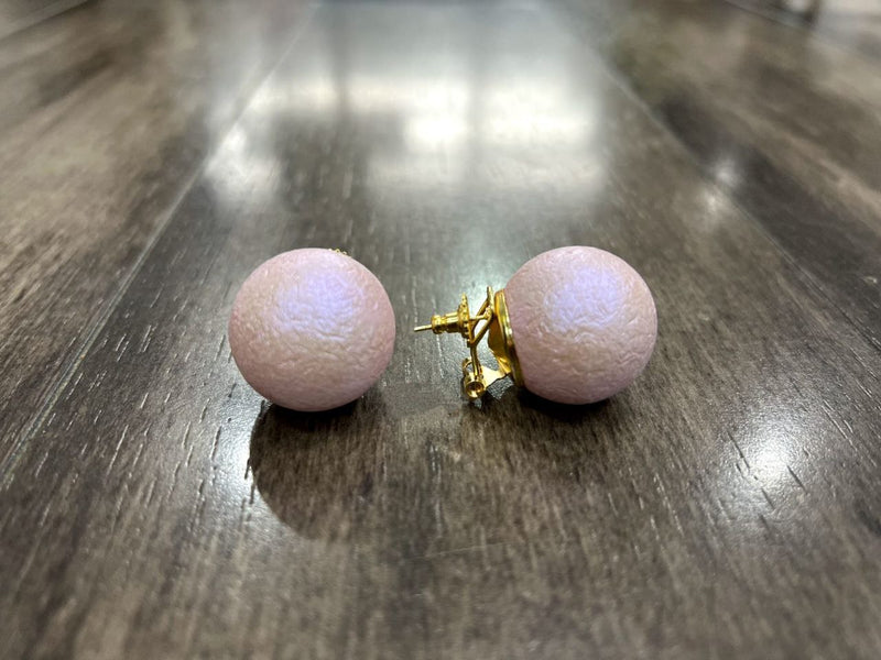 Textured Pearl Stud Earrings
