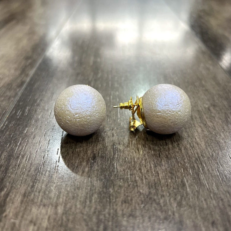 Textured Pearl Stud Earrings