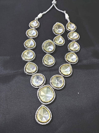 aleshiya uncut polki necklace and earring