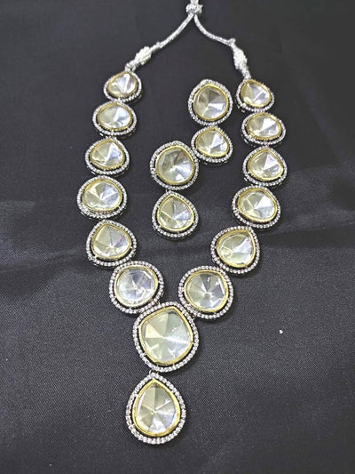 aleshiya uncut polki necklace and earring