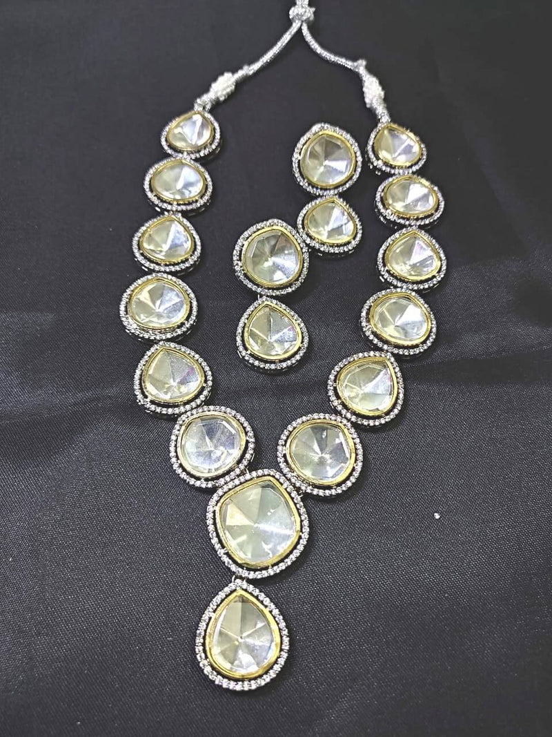 aleshiya uncut polki necklace and earring