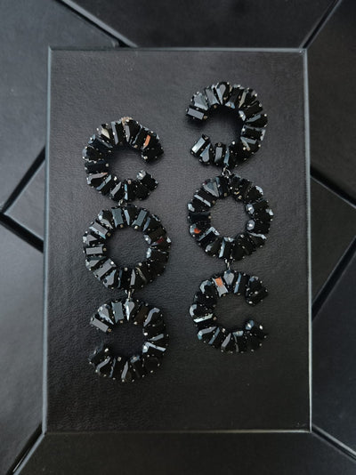 deepika long dangler earrings in black color