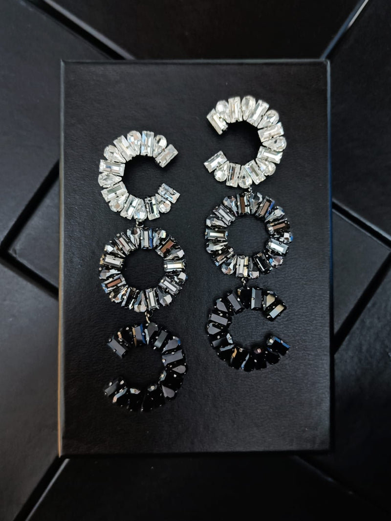 deepika dangle earrings in black shade color