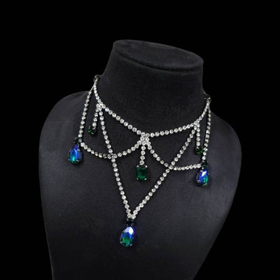 kanika zirconia necklace in peacock color