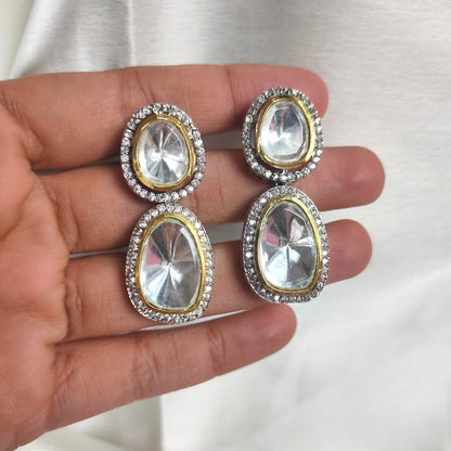 kayva foiled uncut kundan earring