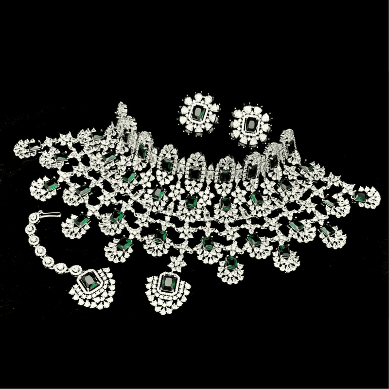 kiara emerald zircon wedding set