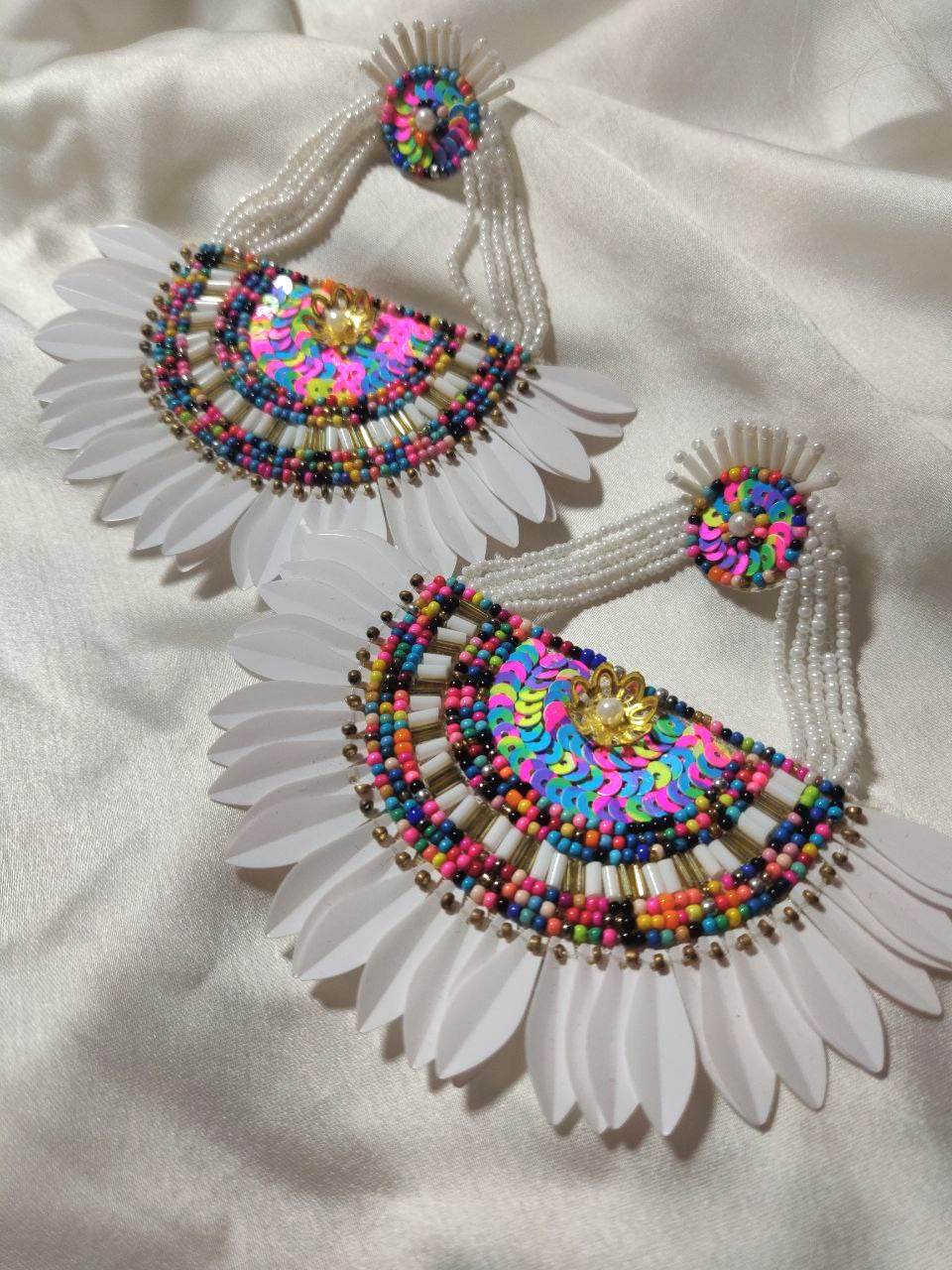 flower style light weight chandbali danglers earring