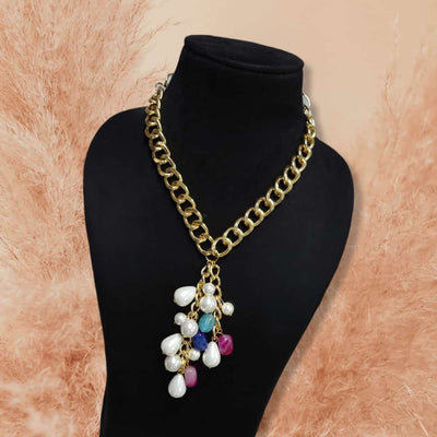 nayasa gold plated chain necklace with pearl