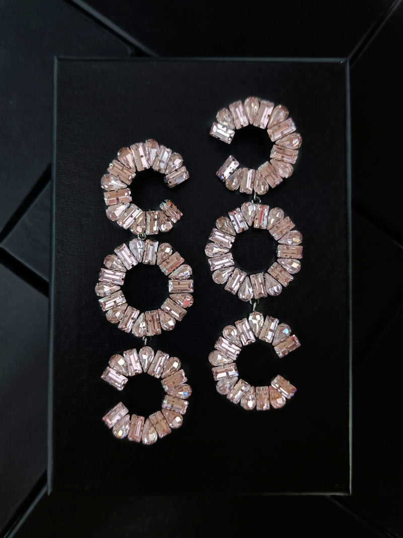 deepika long dangler earrings in pink color