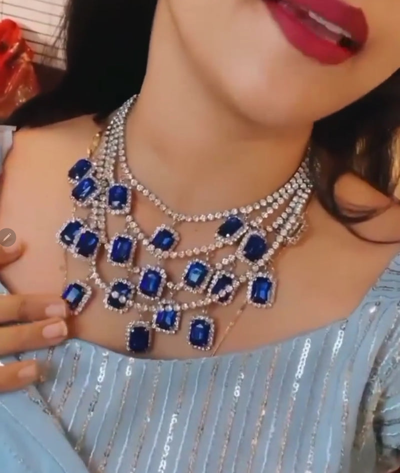 shreya layered zircon necklace