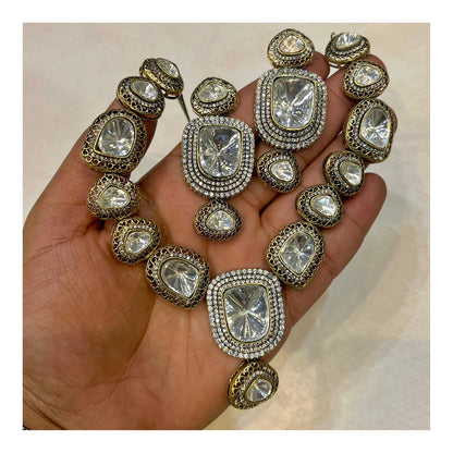 star silver foiled uncut necklace